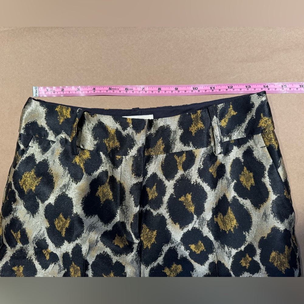 Sezane Gustavo Trousers Leopard Jacquard Print Size 36 US 4 Straight Leg - Picture 9 of 9